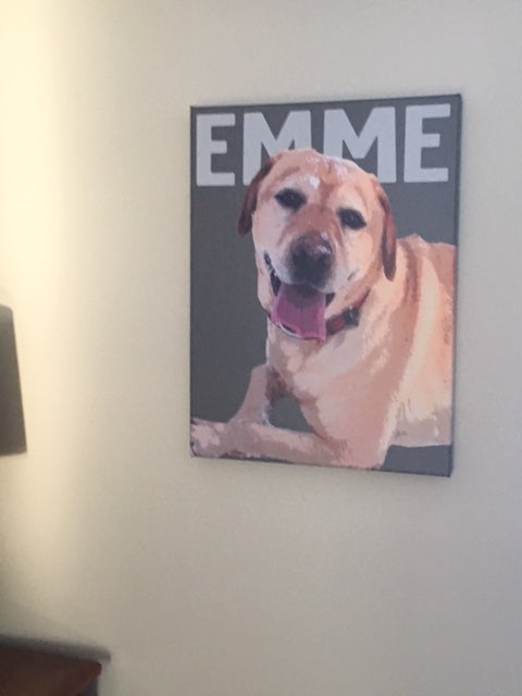 pop art of labrador dog on canvas